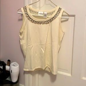 Aztec-style cream colored tank top